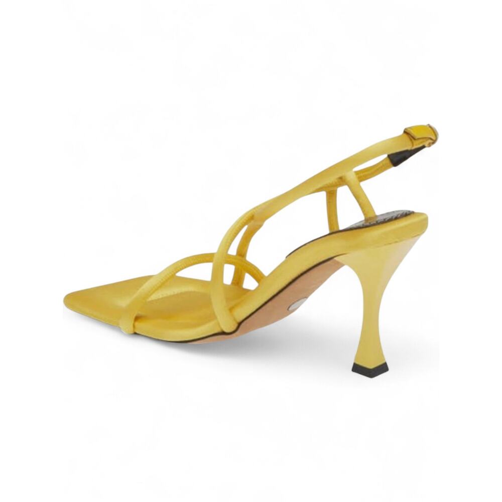 Proenza Schouler Yellow Strappy Heels Square Toe Slingback Y2K Baddie 38 NWOB - Picture 8 of 13